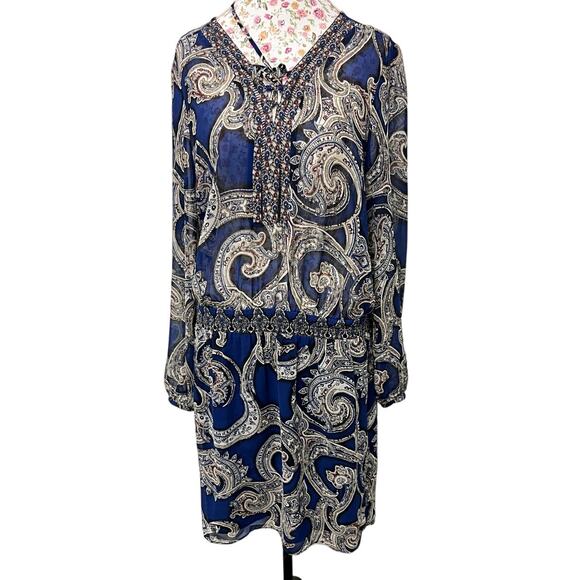 White House Black Market Dresses & Skirts - 💙 White House Black Market Paisley Print Dress 14 Boho Festival Chic